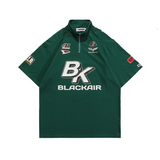 Blackair T Shirt Retro Biker's Style T-shirt Polo Stand Collar
