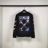 Off White Sweatshirts Long Sleeve round Neck Neck Sweater Autumn and Winter Oil Painting round Neck Men and Women