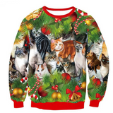 Black Christmas Sweater Vertical Stripes 3D Printed Sweater