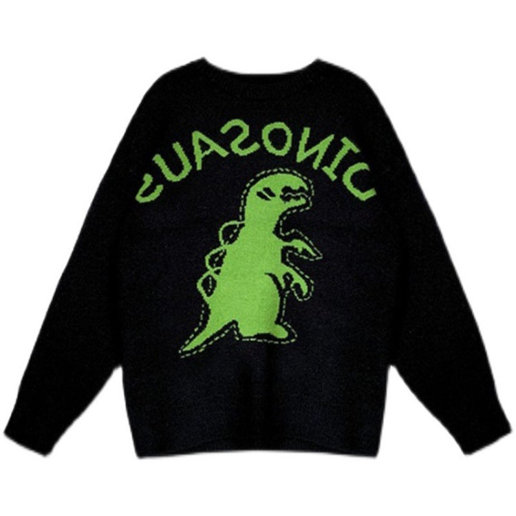 Dinosaur Sweats White Dinosaur Cartoon Sweater