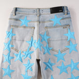 Amiri Jeans Casual Hip Hop Wash Splash-Ink Painted Slim Jeans Casual Fashionable 856