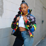 Nina Parker Camo Jacket Men's and Women's Color Camouflage down Jacket