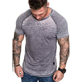 Tactics Style T Shirt for Men Men Casual Solid Color T-shirt Casual Sports Fashion Short Sleeve T-shirt