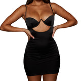 Dakota Johnson Red Mini Dress Sexy Hollow-out Camisole Sheath