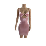 Dakota Johnson Red Mini Dress Sexy Hollow-out Camisole Sheath