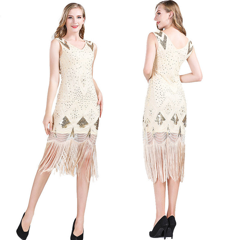 The Great Gatsby Dresses Vintage Sequins Dress Dress Gown