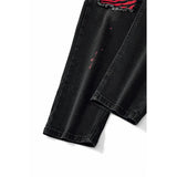 J Shaped Jeans Men's Jeans New Skinny Ripped Leg Opening Zipper