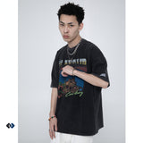 Blackair T Shirt Blackair Retro Hip Hop Loose Printed Black T-shirt