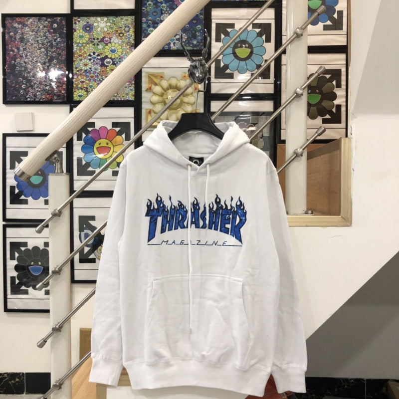 Thrasher Hoodie Loose Hooded Sweater for Men and Women Autumn and Winter