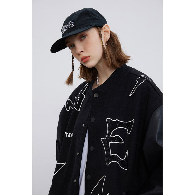 Letterman Jacket Outfit Senior Jackets Varsity Baseball Coat Hip Hop Trend Vintage Towel Embroidery Embroidered Baseball Jacket