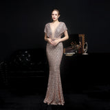 Sequin Evening Dress Elegant Evening Party Dress for Women Autumn