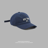 Yankee Baseball Cap Embroidered Baseball Cap Women's Cotton Sunshade Hat Men's Autumn and Winter