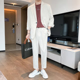 Seersucker Suit Men's Suit Two-Piece Set