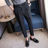 Men Trousers Casual Cropped Pants