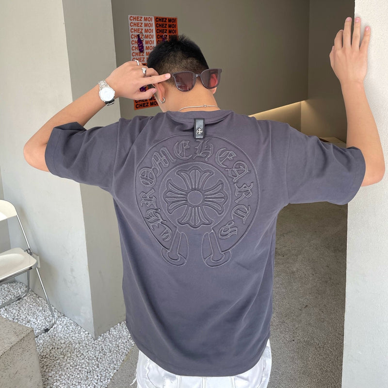 CHH Chrome Heart T Shirt Spring/Summer Paste Cloth Embroidery round Neck Short Sleeve T-shirt for Men and Women