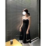 Black and White Dress Hepburn Style Suspender Dress