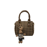 Jackie Kennedy Bag Houndstooth Shoulder Messenger Bag