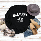 Harvard Sweatshirt Casual Letter Floral Print Long Sleeve Pullover