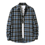 Mens Flannel Jacket Flannel Plaid Shirt Men's Coat Casual Long Sleeve Shirt