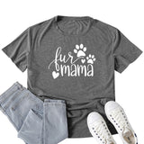 Boy Mama T Shirts Fur Mama Letter Print T-shirt