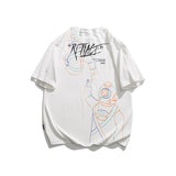 Men T Shirt Summer Casual Tops Men's Summer Short-Sleeved T-shirt Men's Fashion Brand Casual Simple Cartoon round Neck Loose T-shirt