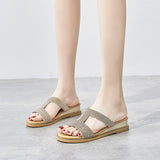Nude Wide Fit Block Heels Rhinestone Sandals