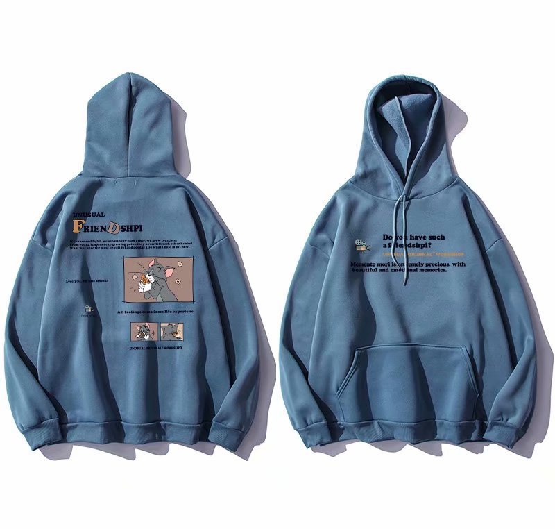 Tom and Jerry Hoodie Autumn and Winter Sweater Men's Cartoon Hooded Top