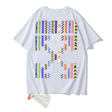 Off White Ow Cotton Unisex Fashionable Tshirt Casual Arrow Print Owt