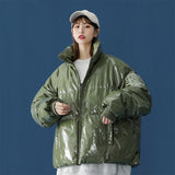 Men's Autumn Winter Coat Stand Collar Loose Short Cotton Jacket