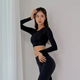 Moisture Wicking Shirts Yoga Clothes Long Sleeve Top Sports and Fitness Running Quick Dry Training Clothes