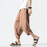 Men Trousers Summer Loose Striped Harem Pants
