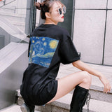 Fog Essentials Tshirts Fog Fear Of God Essentials Starry Sky Oil Painting Printing Loose Short Sleeve T-shirt for Men and Women