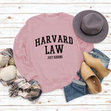 Harvard Sweatshirt Casual Letter Floral Print Long Sleeve Pullover
