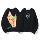 Off White Sweatshirts Long Sleeve round Neck Neck Neck Sweater for Men and Women