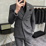 Double Brewed Seersucker Suit Men's Casual Esmoquin