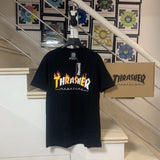 Thrasher T Shirt Thrasher Flame Loose Short Sleeve Fall Winter Couples