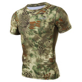 Tactics Style T Shirt For Men Outdoor Tactics T-shirt Stretch Short Sleeve Military Fan T-shirt