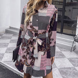 Beth Dutton Bohemian Dress Winter Autumn Midi Dresses Waist-Tight Mid-Length Women's Long-Sleeved Skirt