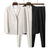 Double Brewed Seersucker Suit Leisure Suits for Men Loose Fashion