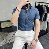 Men's Shirt Pinstripe Short Sleeve Shirt