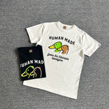Human Made T-Shirt Green Duck Slub Cotton Men and Women Loose Couple T-shirt