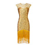 The Great Gatsby Daisy Dress Women's Sexy Dress Fashion plus Size Pure Color Sequins