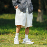 Men Shorts Loose Solid Color Straight Cargo Pants