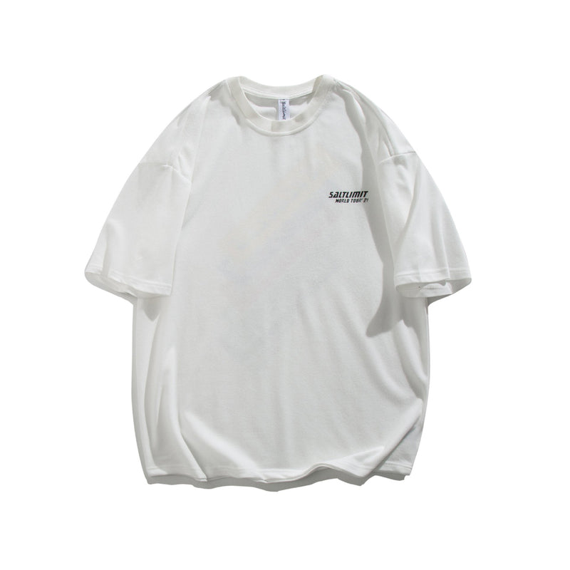 Men T Shirt Summer Casual Tops Men's Clothes Summer Wear Vintage Men's round Neck Short Sleeve Casual Loose Letter Color-Striped Printing