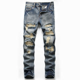 J Shaped Jeans Men's Pants Trendy Slim Denim Straight-Leg Pants