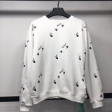 Off White Long Sleeve Round Neck Sweater Letter Crew Neck Pullover Sweatshirt