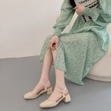 Nude Block Heel Sandals