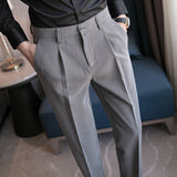 Men Trousers Striped Casual Suit Pants