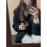 Beth Dutton Outfits Lapel Cable-Knit Sweater Coat Women's Autumn and Winter Loose Long Sleeves Outerwear Knitted Cardigan