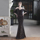 Sequin Evening Dress Slim-Fit Fishtail Skirt